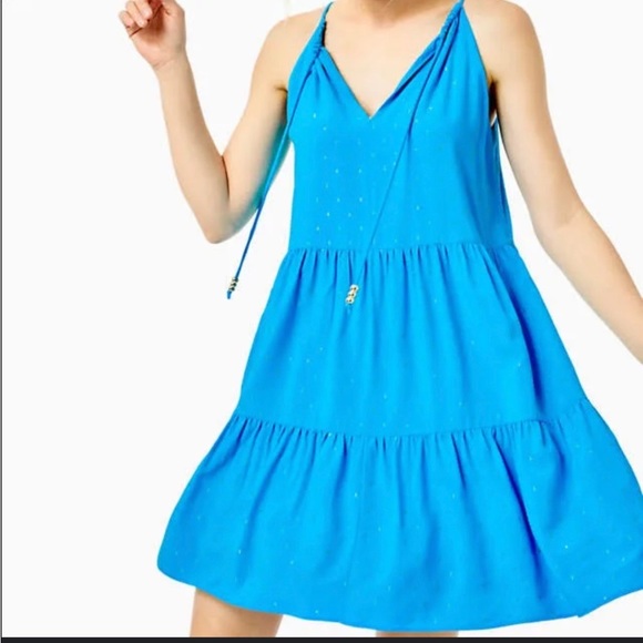 NWT Lilly Pulitzer Litia Dress in Formentera Turquoise size XXS - Picture 6 of 6
